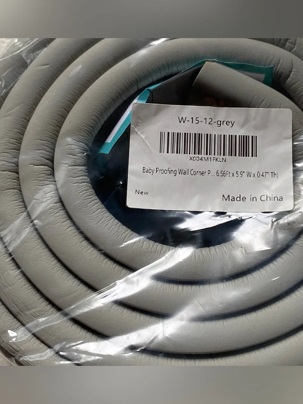 Grey Corner and Edge Protector Strip - Soft Foam Safety Guard